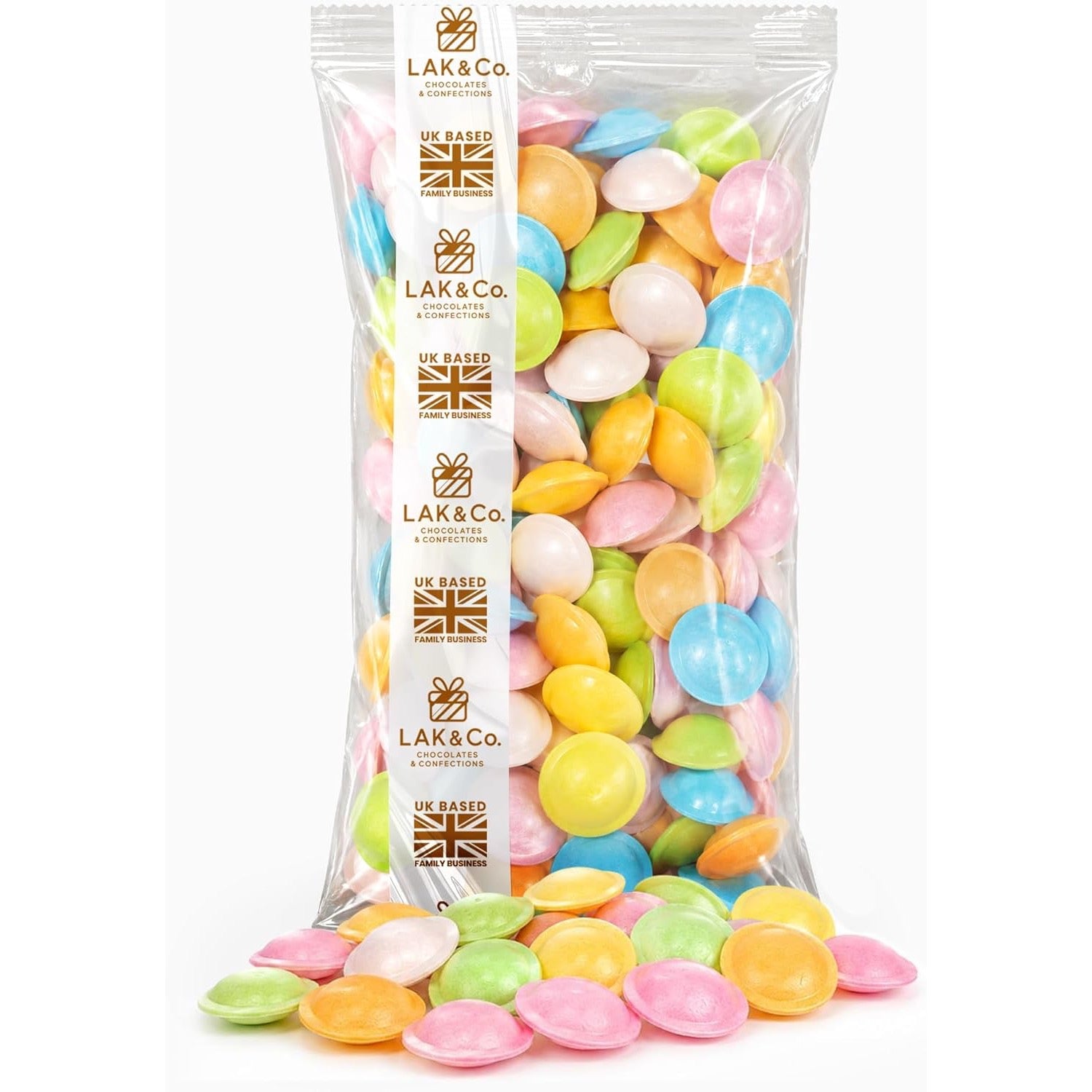 Flying Saucer sweets: sherbet-filled retro UFO sweets in a LAK & Co resealable pouch