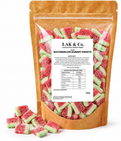 Fizzy watermelon sweets 500g resealable pouch