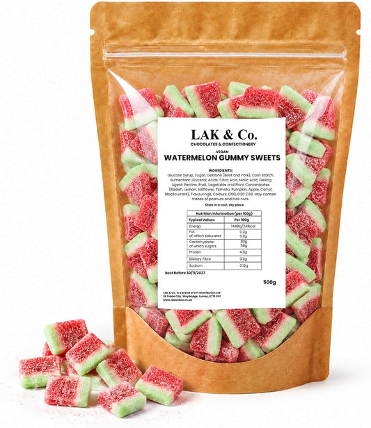 Fizzy watermelon sweets 500g resealable pouch