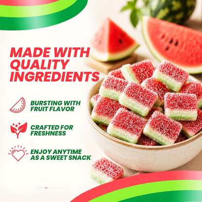 Resealable pouch of fizzy watermelon sweets